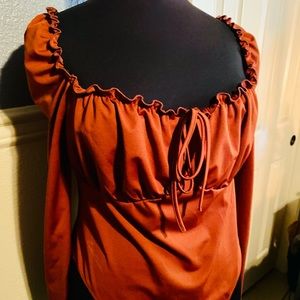 SOLD NWOT Plus Size Long Sleeve Burnt Orange Onsie